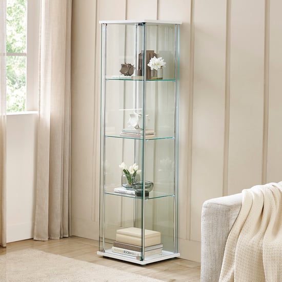 Donald Tempered Glass Multipurpose Curio - White