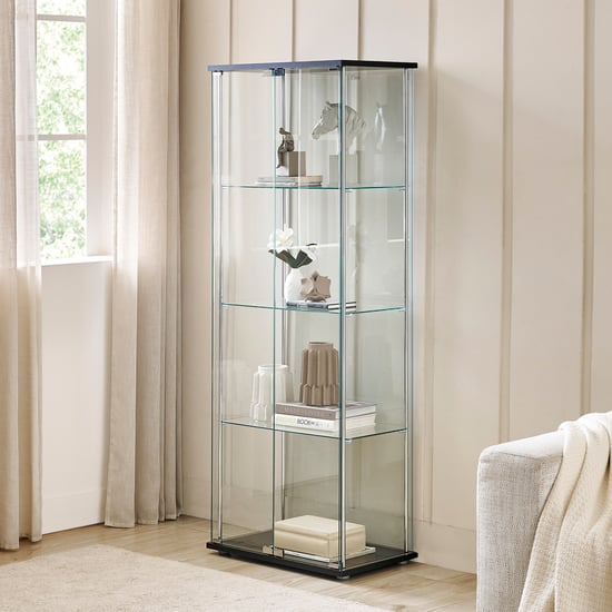 Fenton 2-Door Tempered Multipurpose Curio - Black