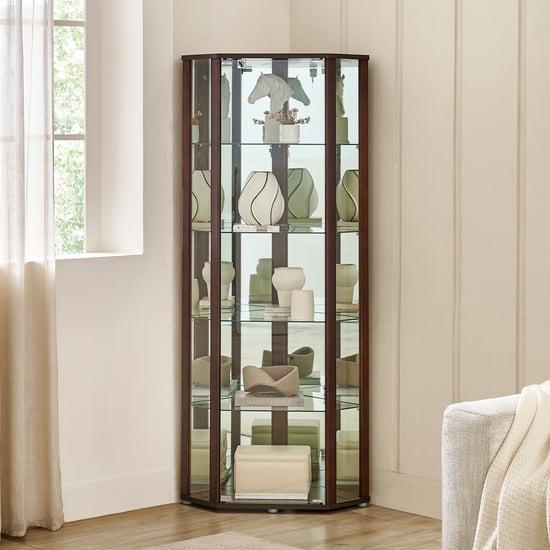 Bruno Corner Multipurpose Curio - Walnut
