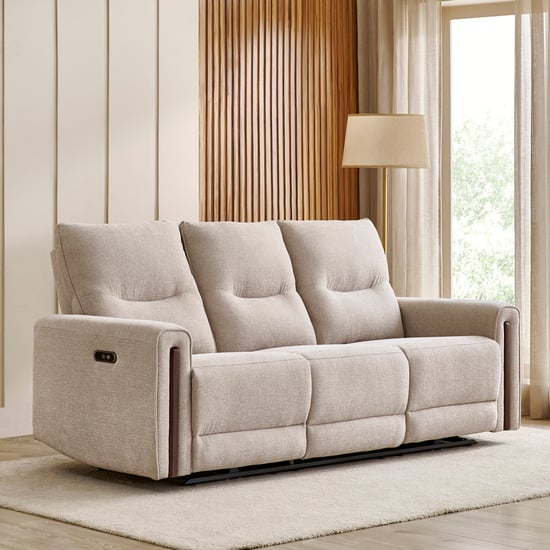 Malinda Fabric 3-Seater Zero Gravity Electric Recliner - Beige