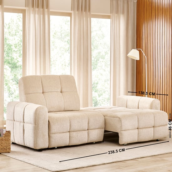 Mallory Fabric 3-Seater Electric Sofa Bed - Beige