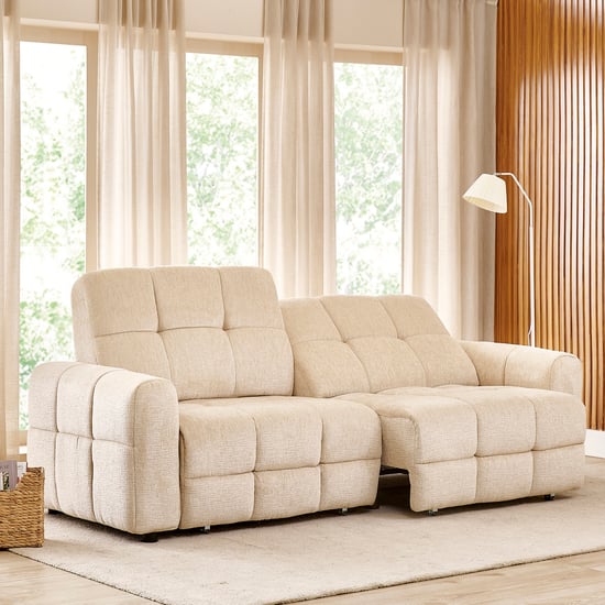 Mallory Fabric 3-Seater Electric Sofa Bed - Beige