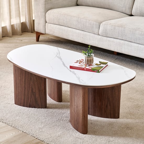 Jenna Ceramic Top Coffee Table - White