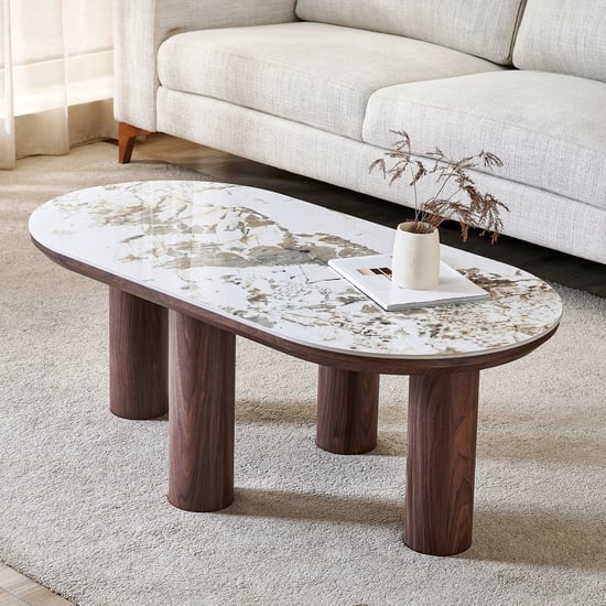 Jacy Ceramic Top Coffee Table - White