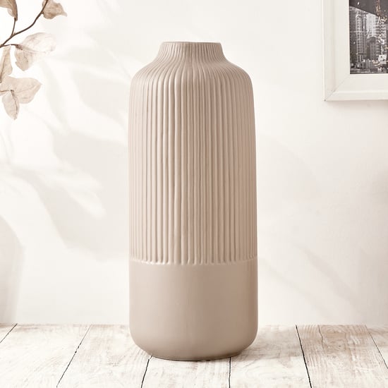 Nesta Eden Ceramic Ribbed Vase - Large