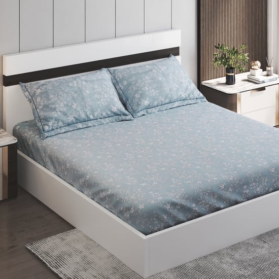 Ezra Daisy Cotton 144TC Floral Print 3Pcs King Fitted Bedsheet Set