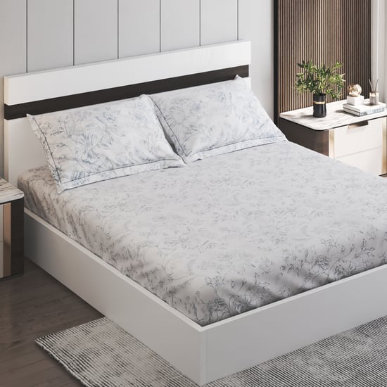 Ezra Zahra Cotton 144TC Floral Print 3Pcs King Fitted Bedsheet Set