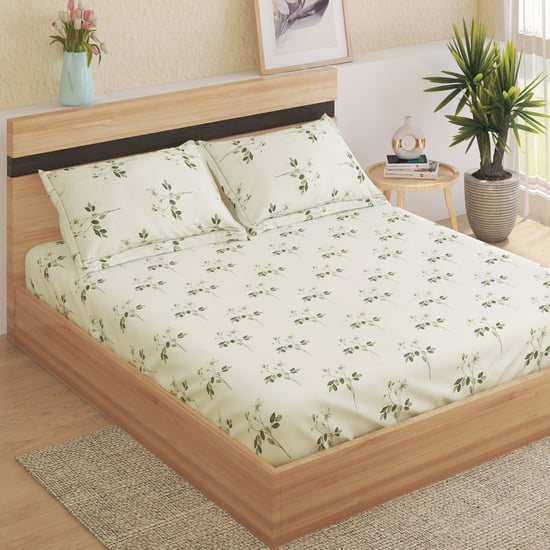 Ezra Meadow Cotton 144TC Floral Print 3Pcs Queen Bedsheet Set