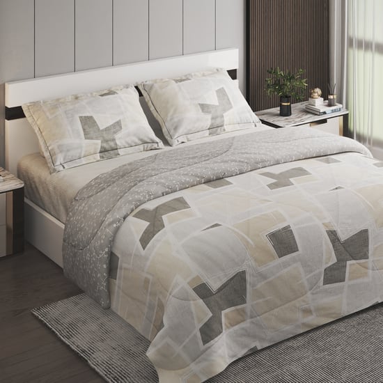 Chime Nexa Cotton 4Pcs Printed Double Bed-In-A-Bag Set