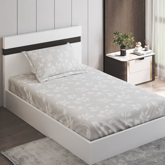 Oxford Cotton 200TC Floral Print 2Pcs Single Fitted Bedsheet Set
