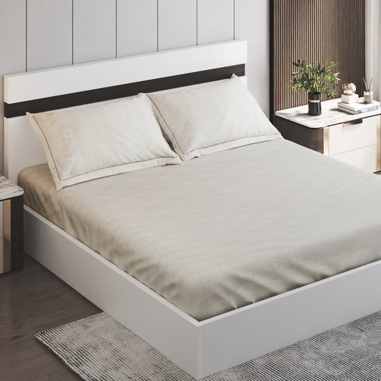 Corsica Glase Ezra Cotton 144TC Striped 3Pcs Queen Bedsheet Set