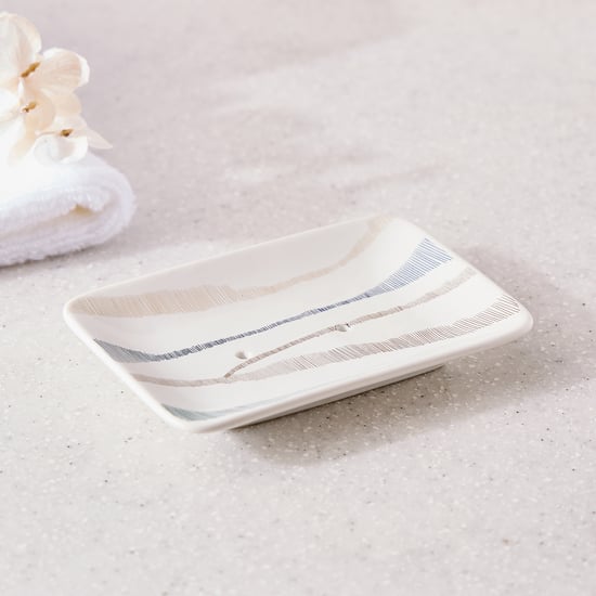 Mekong Ribble Ceramic Printed Soap Dish