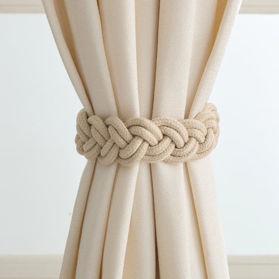 Oak Curtain Rope Magnetic Tie-Back Holder