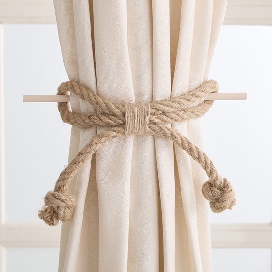 Oak Curtain Rope Tie-Back Holder