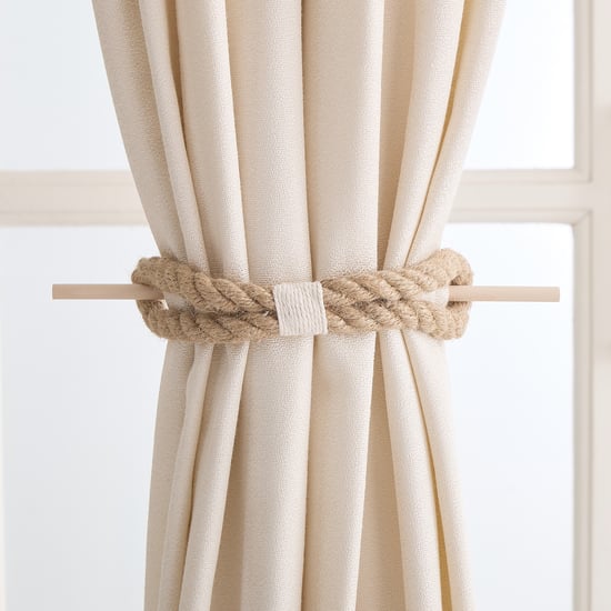 Oak Curtain Rope Tie-Back Holder