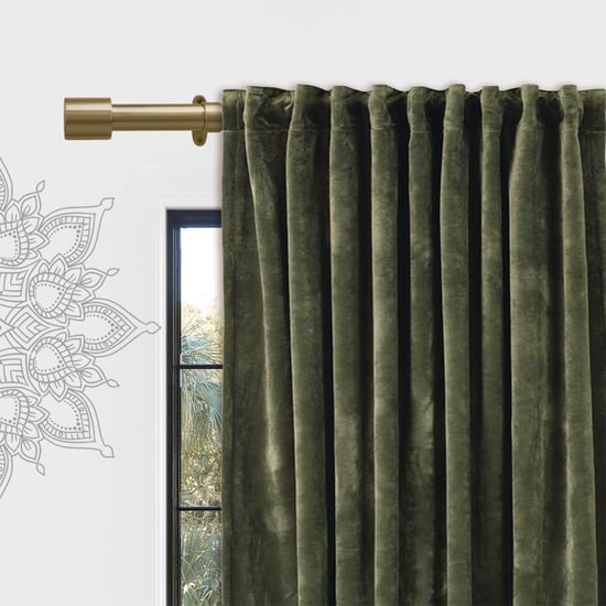 DECO WINDOW Extendable Single Curtain Rod - 40mm, Gold (44-120in)