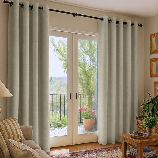 DECO WINDOW Blancot Set of 2 Blackout Door Curtains - 6.9ft (213cm)