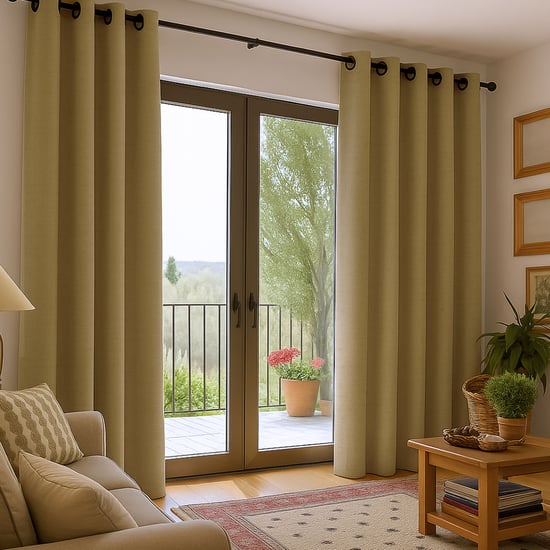 DECO WINDOW Blancot Set of 2 Blackout Door Curtains - 6.9ft (213cm)