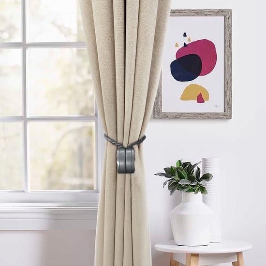 DECO WINDOW Wavelet Set of 2 Magnetic Rope Curtain Tiebacks - Grey