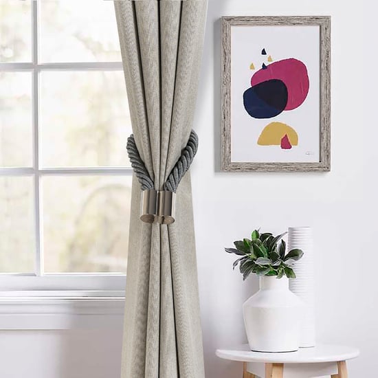 DECO WINDOW Igloo Set of 2 Magnetic Rope Curtain Tiebacks - Grey