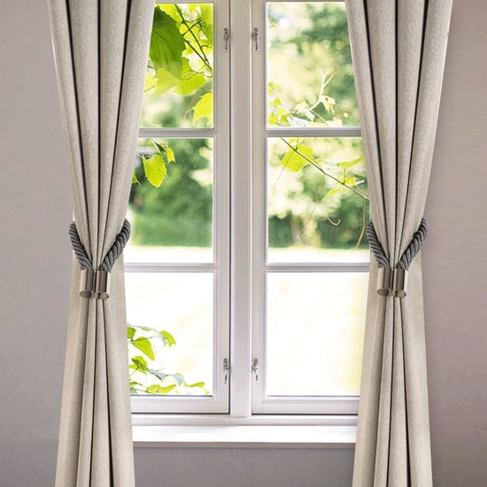 DECO WINDOW Igloo Set of 2 Magnetic Rope Curtain Tiebacks - Grey