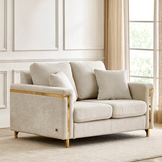 Moderno Fabric 2-Seater Sofa with Cushions - Beige