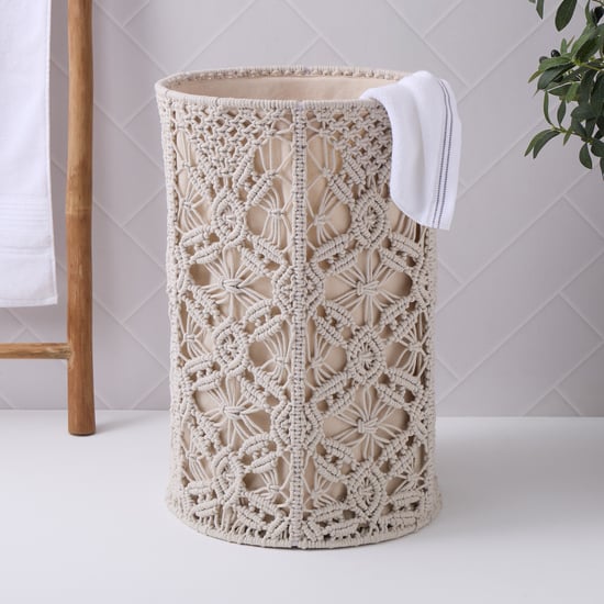 Wilton Macrame Knitted Laundry Hamper