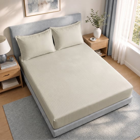 Juniper 3Pcs Striped Queen Bedsheet Set