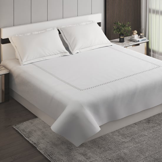 Hotel Luxe Helix Cotton Embroidered Double Duvet Cover