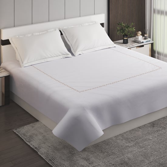 Hotel Luxe Wreath Cotton Embroidered Double Duvet Cover