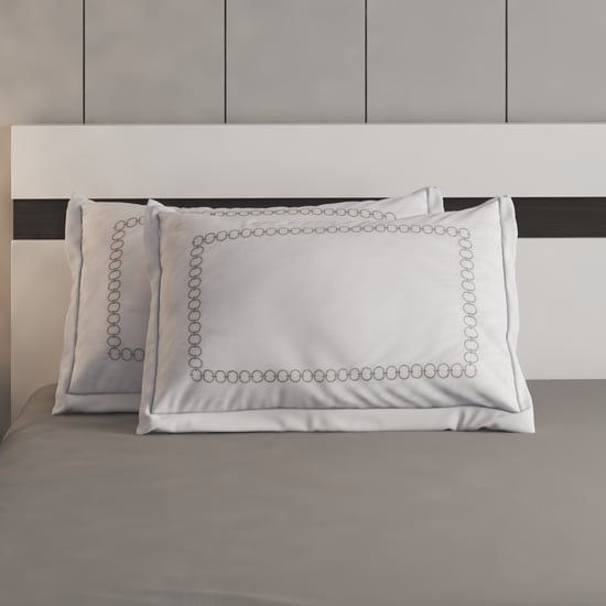 Hotel Luxe Helix Set of 2 Embroidered Pillow Covers - 70x45cm