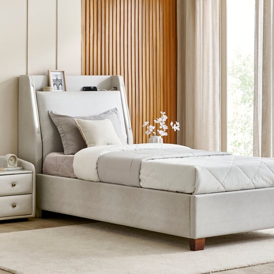 Stellar Elite NXT Sophia Single Bed with Hydraulic Storage - Greige