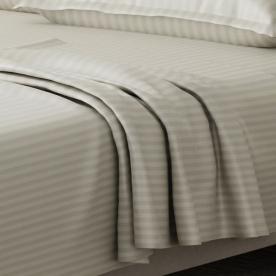 BOUTIQUE LIVING Elegant Cotton 210TC Striped 3Pcs Super King Bedsheet Set