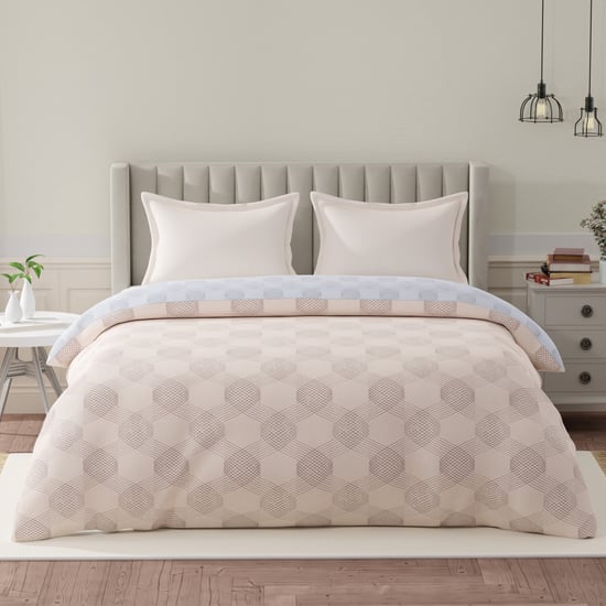 BOUTIQUE LIVING Embrace Cotton Geometrical Print Reversible Double Comforter