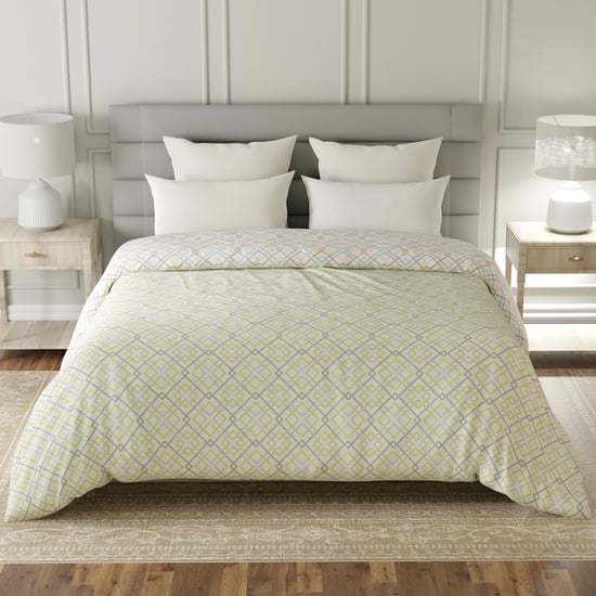 LAYERS Lumina Floret Cotton Geometric Print Reversible Double Comforter