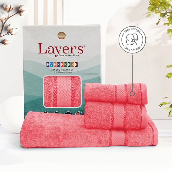 LAYERS Everfresh Set of 3 Cotton Towels