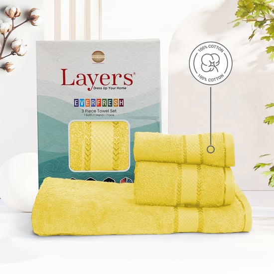 LAYERS Everfresh Set of 3 Cotton Towels