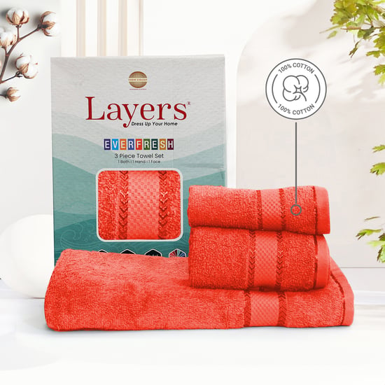 LAYERS Everfresh Set of 3 Cotton Towels