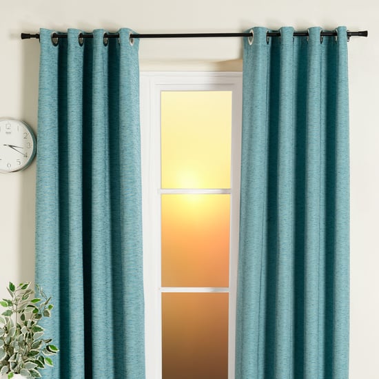 DECO WINDOW Extendable Single Curtain Rod - 19mm, Black (18-44in)