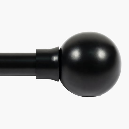 DECO WINDOW Extendable Single Curtain Rod - 25mm, Black (18-44in)