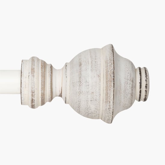 DECO WINDOW Extendable Single Curtain Rod - 19mm, Ivory (18-44in)