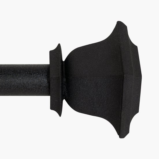 DECO WINDOW Extendable Single Curtain Rod - 25mm, Black (44-120in)
