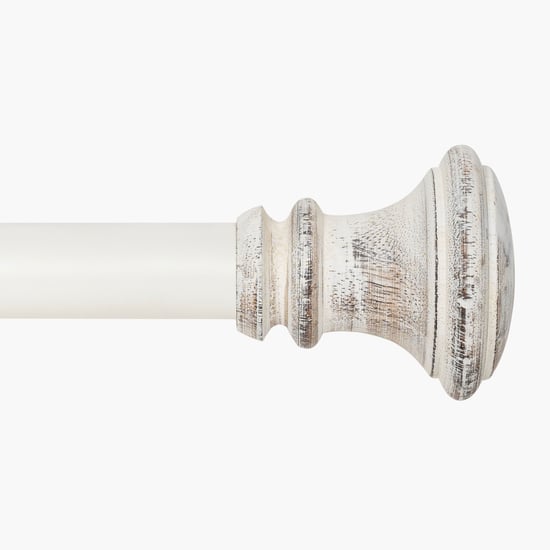 DECO WINDOW Extendable Single Curtain Rod - 25mm, Ivory (18-44in)