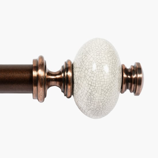 DECO WINDOW Extendable Single Curtain Rod - 25mm, Brown (18-44in)