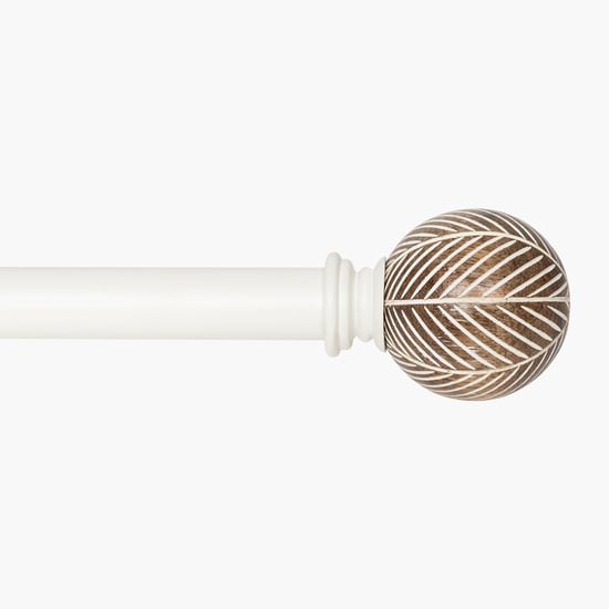 DECO WINDOW Extendable Single Curtain Rod - 25mm, Ivory (18-44in)