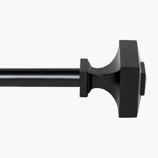 DECO WINDOW Extendable Single Curtain Rod - 19mm, Black (18-44in)
