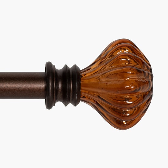 DECO WINDOW Extendable Single Curtain Rod - 19mm, Brown (18-44in)