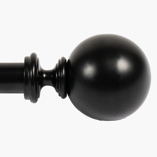 DECO WINDOW Extendable Single Curtain Rod - 25mm, Black (18-44in)