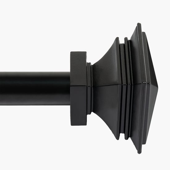 DECO WINDOW Extendable Single Curtain Rod - 25mm, Black (18-44in)