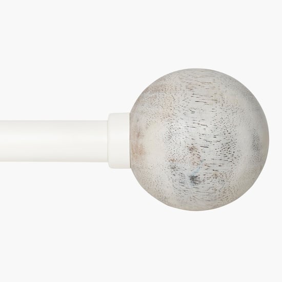 DECO WINDOW Extendable Single Curtain Rod - 19mm, Ivory (44-120in)